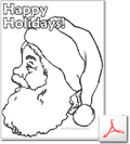 santa profile coloring page