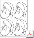 santa profiles coloring pages