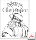 santa and pumpkin coloring page