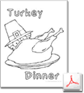 Turkey Dinner Coloring Page